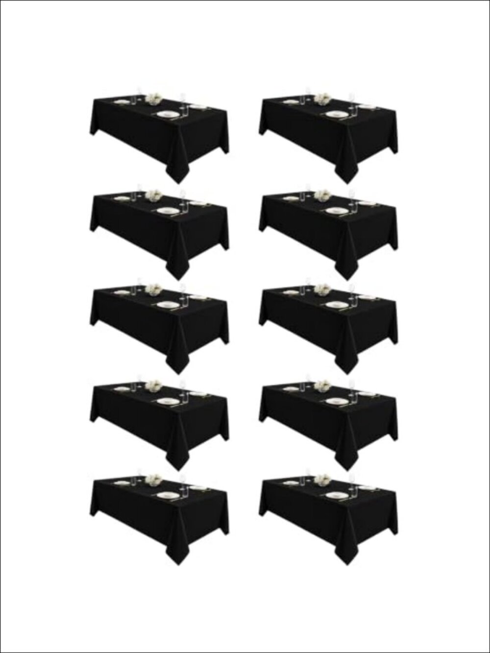 150GSM Polyester Tablecloth 10 Pack 90x156 Rectangular